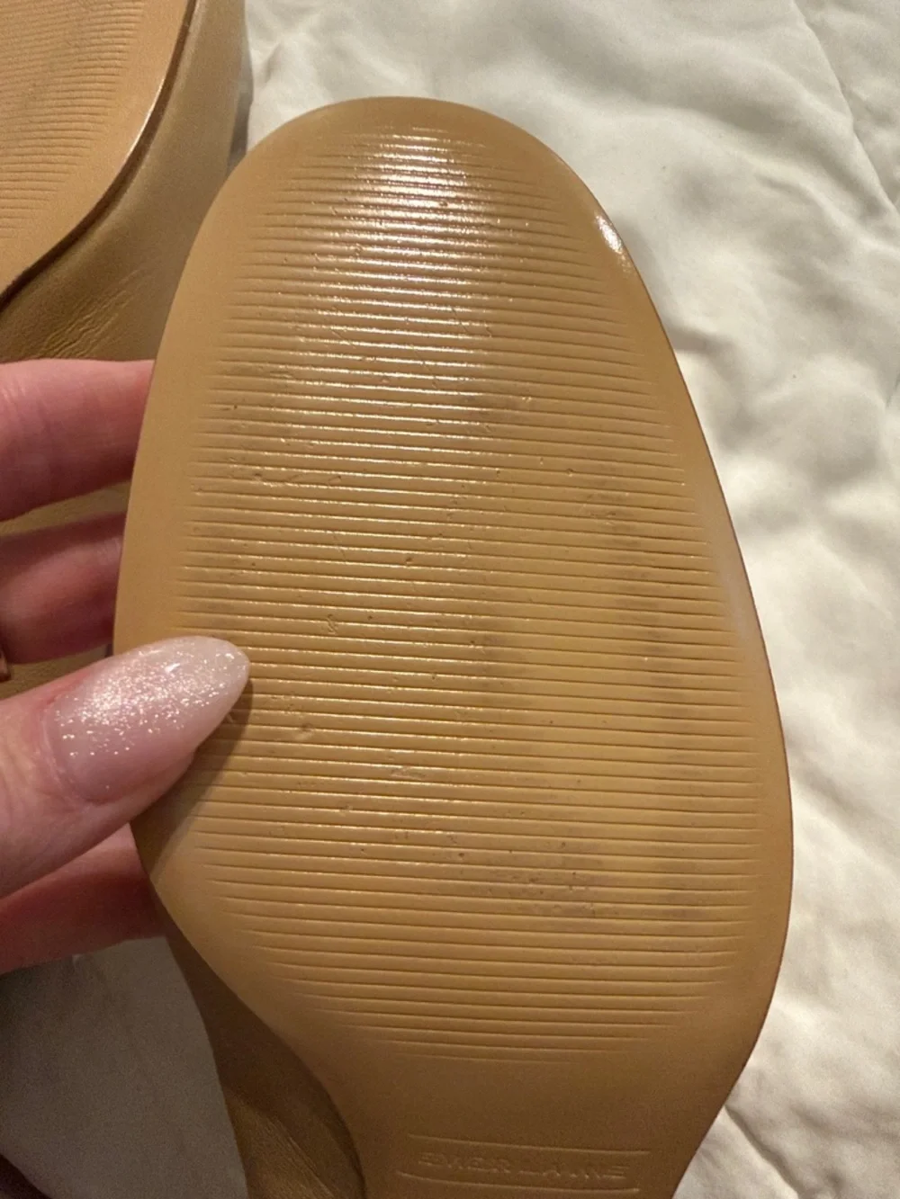 Everlane The Day Heel Light Taupe Sz 6.5 Block Heel Ballet Inspired NEW w/o Box
